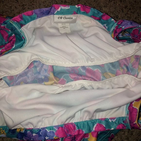 Vintage CW Classics Shorts Romper Womens Med Used Floral - Picture 10 of 16